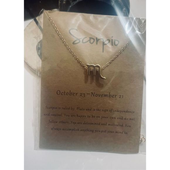 SCORPIO GOLD ZODIAC STAR SIGN HOROSCOPE NECKLACE - Picture 6 of 11
